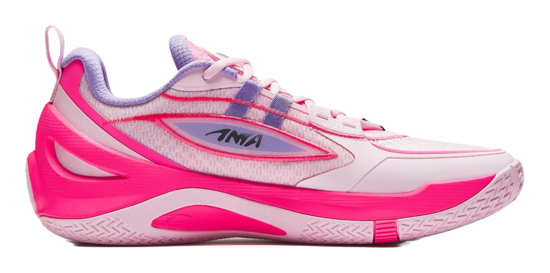 Anta Zap 1 V2 Family Above All Cushioning, Wear Resistant Low top Basketball Shoes Mens Pink Purple 