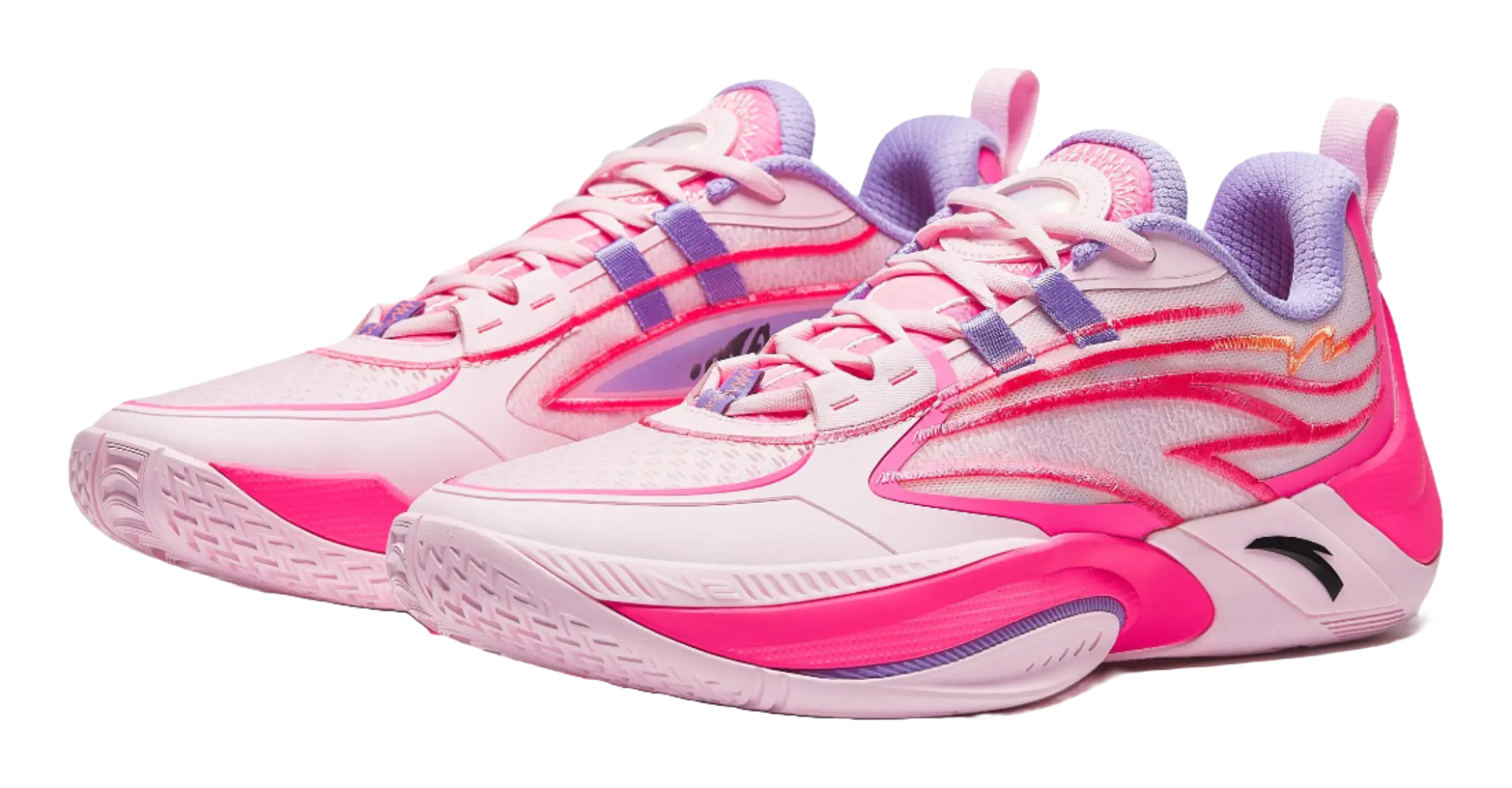 Anta Zap 1 V2 Family Above All Cushioning, Wear Resistant Low top Basketball Shoes Mens Pink Purple 