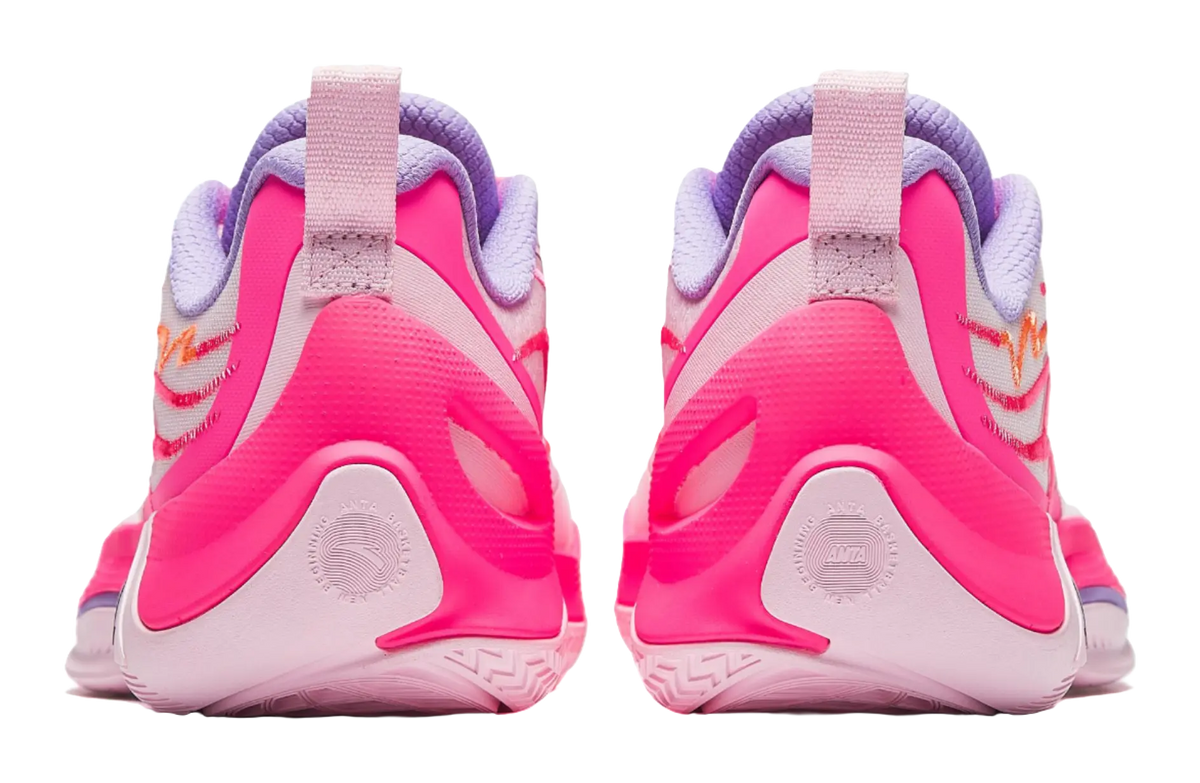 Anta Zap 1 V2 Family Above All Cushioning, Wear Resistant Low top Basketball Shoes Mens Pink Purple 