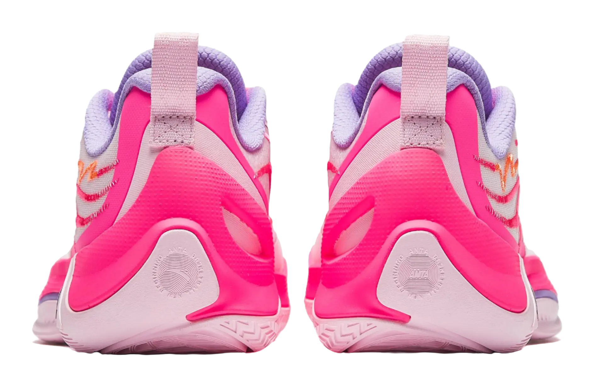 Anta Zap 1 V2 Family Above All Cushioning, Wear Resistant Low top Basketball Shoes Mens Pink Purple 