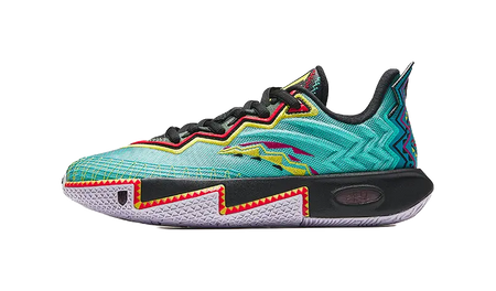 Antakids Anti Slip Wear Resistant Low Top Childrens Basketball Shoes Neon Aqua/Basic Black/Fantasy Blue Teenagers  vjsneaker.com