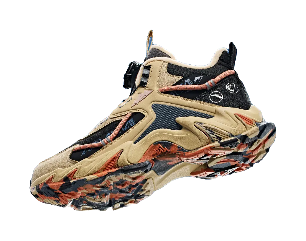 Antakids Slip Resistant, Abrasion Resistant, Rebound, Thermal Mid top Kids Outdoor Shoes Black Brown Gray Teenagers  vjsneaker.com