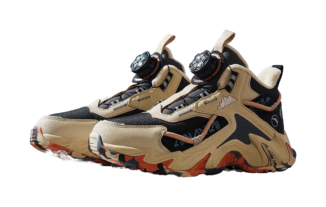 Antakids Slip Resistant, Abrasion Resistant, Rebound, Thermal Mid top Kids Outdoor Shoes Black Brown Gray Teenagers  vjsneaker.com