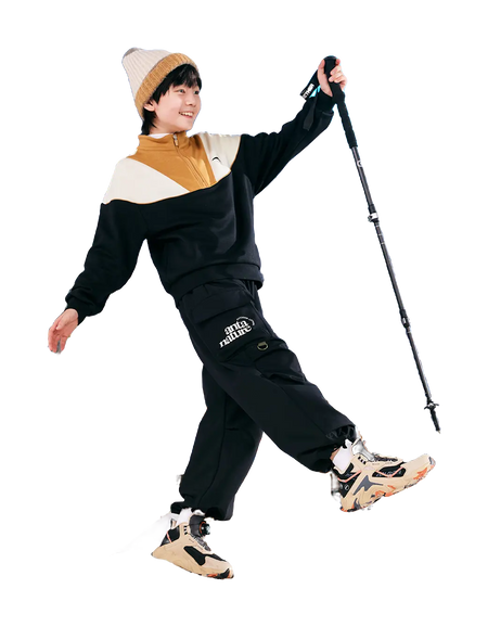 Antakids Slip Resistant, Abrasion Resistant, Rebound, Thermal Mid top Kids Outdoor Shoes Black Brown Gray Teenagers  vjsneaker.com