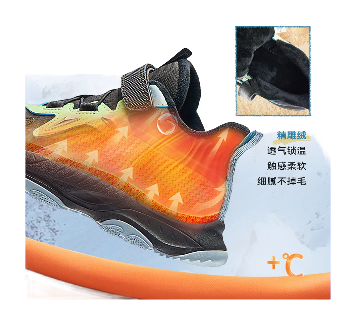 Antakids Synthetic Leather Slip Resistant Cushioning Breathable Mid top Kids Lifestyle Shoes Black Blue Kids  vjsneaker.com