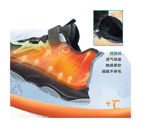 Antakids Synthetic Leather Slip Resistant Cushioning Breathable Mid top Kids Lifestyle Shoes Black Blue Kids  vjsneaker.com