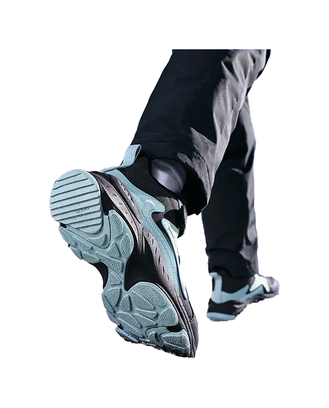 Antakids Synthetic Leather Slip Resistant Cushioning Breathable Mid top Kids Lifestyle Shoes Black Blue Kids  vjsneaker.com