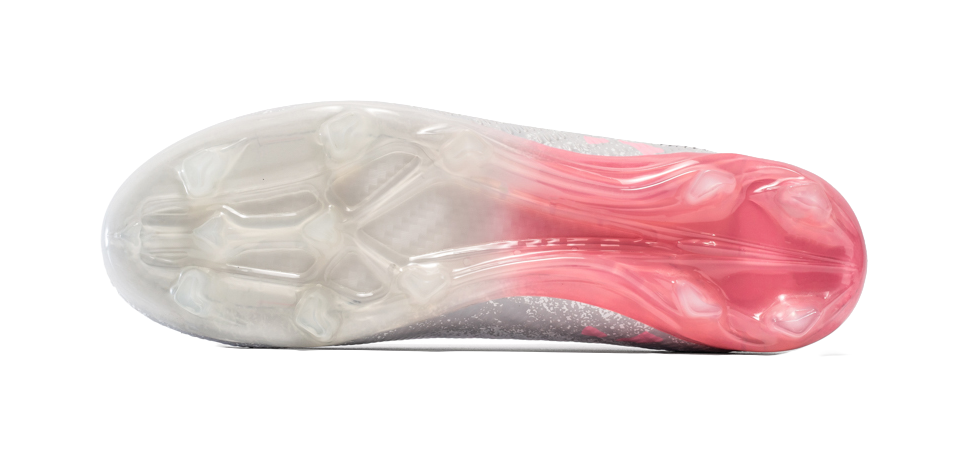 Binary FG Firm Ground Shock Absorbers Slip Resistant Abrasion Resistant Soccer Shoes Unisex White Pink 