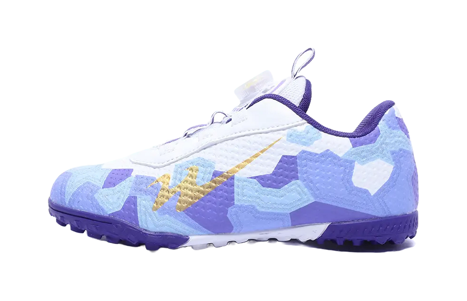 Binary Low Top Kids Soccer Shoes White Purple Kids 