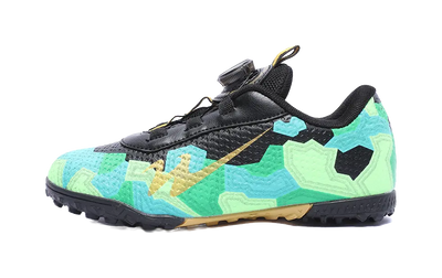 Binary Slip Resistant Anti Kick Cushioning Abrasion Resistant Breathable Low top Kids Soccer Shoes Black Green Kids  VJSNEAKER