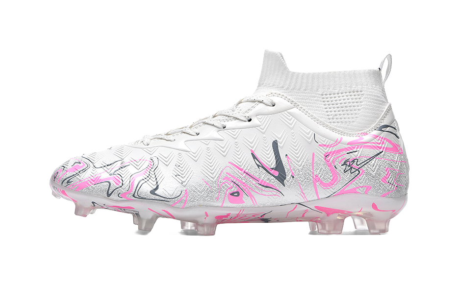 Binary Soccer Shoes Unisex High top Pink/White/Gray 