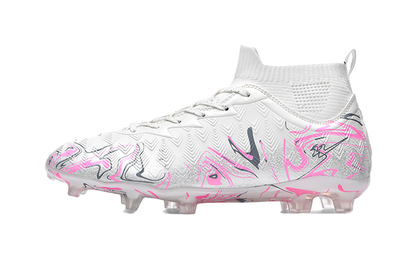 Binary Soccer Shoes Unisex High top Pink/White/Gray 