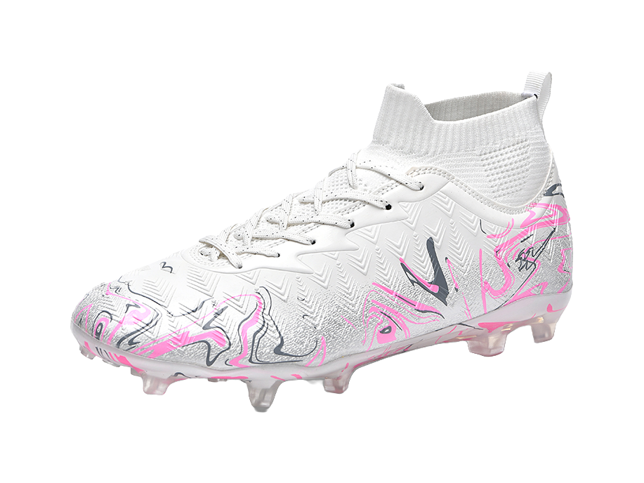 Binary Soccer Shoes Unisex High top Pink/White/Gray 