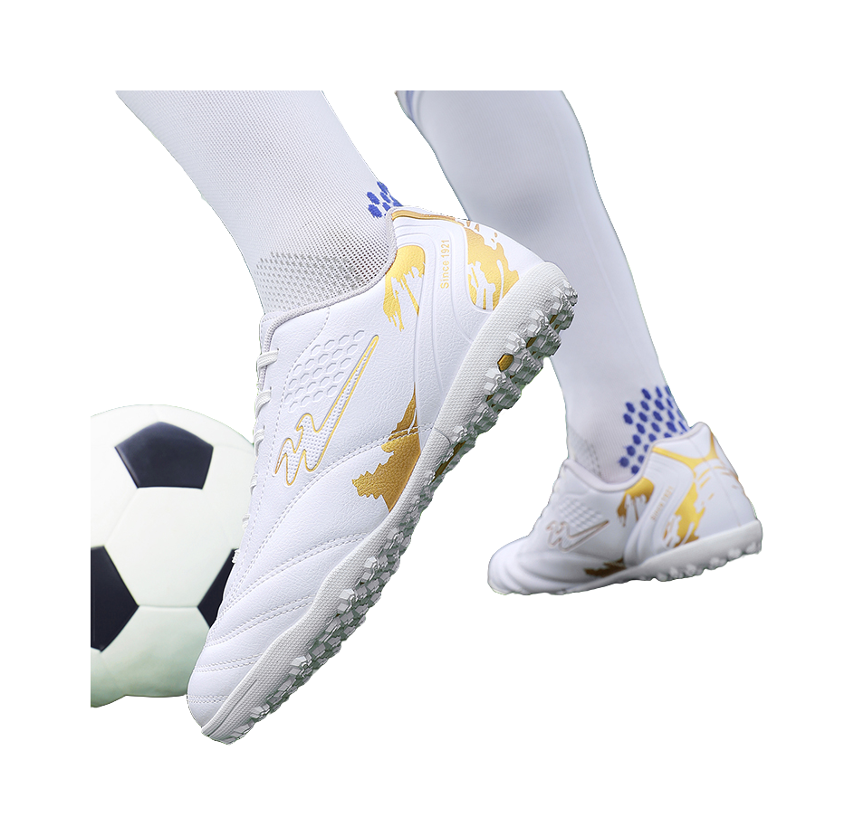 Binary TF Rubber Broken Studs Soccer Shoes Unisex White 