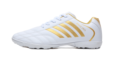 Binary TF Soccer Cleats - Turf Football Shoes with Shock Absorption Slip & Abrasion Resistant Unisex White Gold 