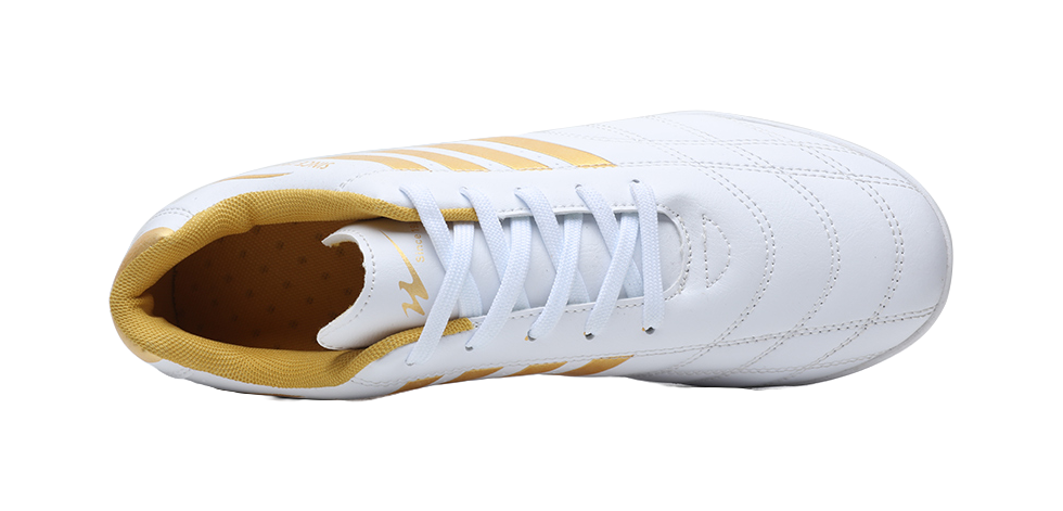 Binary TF Soccer Cleats - Turf Football Shoes with Shock Absorption Slip & Abrasion Resistant Unisex White Gold 