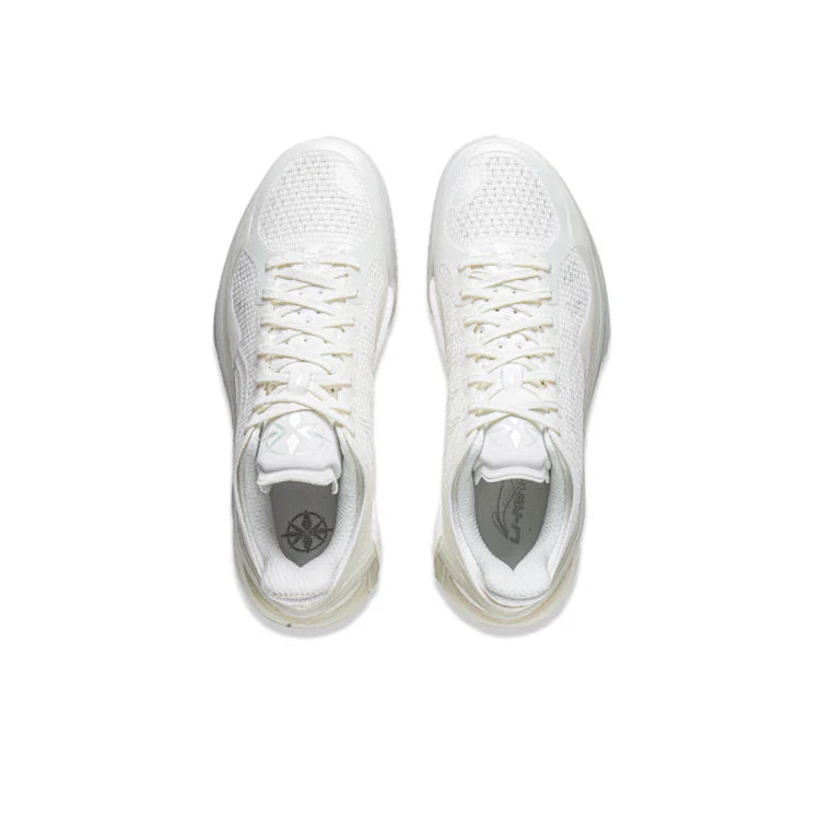 Li-Ning Liren 4 V2 Low "White Pearl" ABAU037-7 - Basketball Shoes Men White Silver