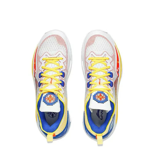 Li-Ning Liren 3 V2 Pixel Low-Top Basketball Shoes - Anti-Slip, Wear-Resistant - Unisex Yellow/Red/Blue  vjsneaker.com