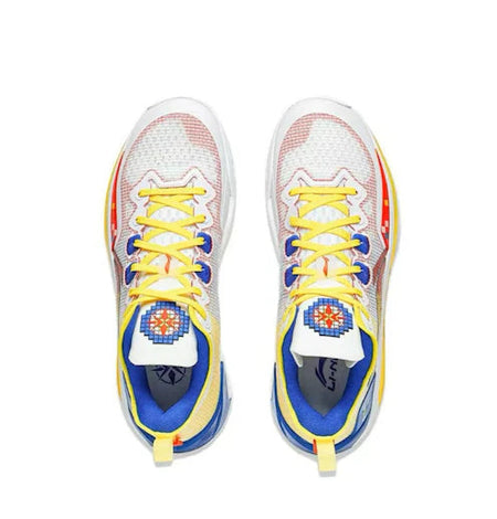 Li-Ning Liren 3 V2 Pixel Low-Top Basketball Shoes - Anti-Slip, Wear-Resistant - Unisex Yellow/Red/Blue  vjsneaker.com