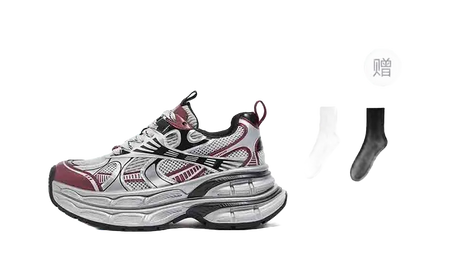 CAMEL Silver Moon Chunky Sneakers Mens Low top Black/Silver, Gray/Gunmetal/Black  vjsneaker.com