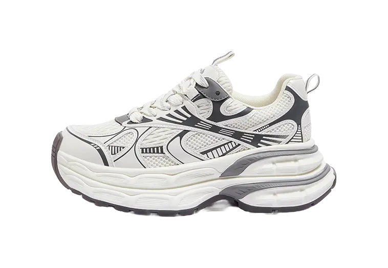 CAMEL Silver Moon Chunky Sneakers Mens Low top Black/Silver, Gray/Gunmetal/Black  vjsneaker.com