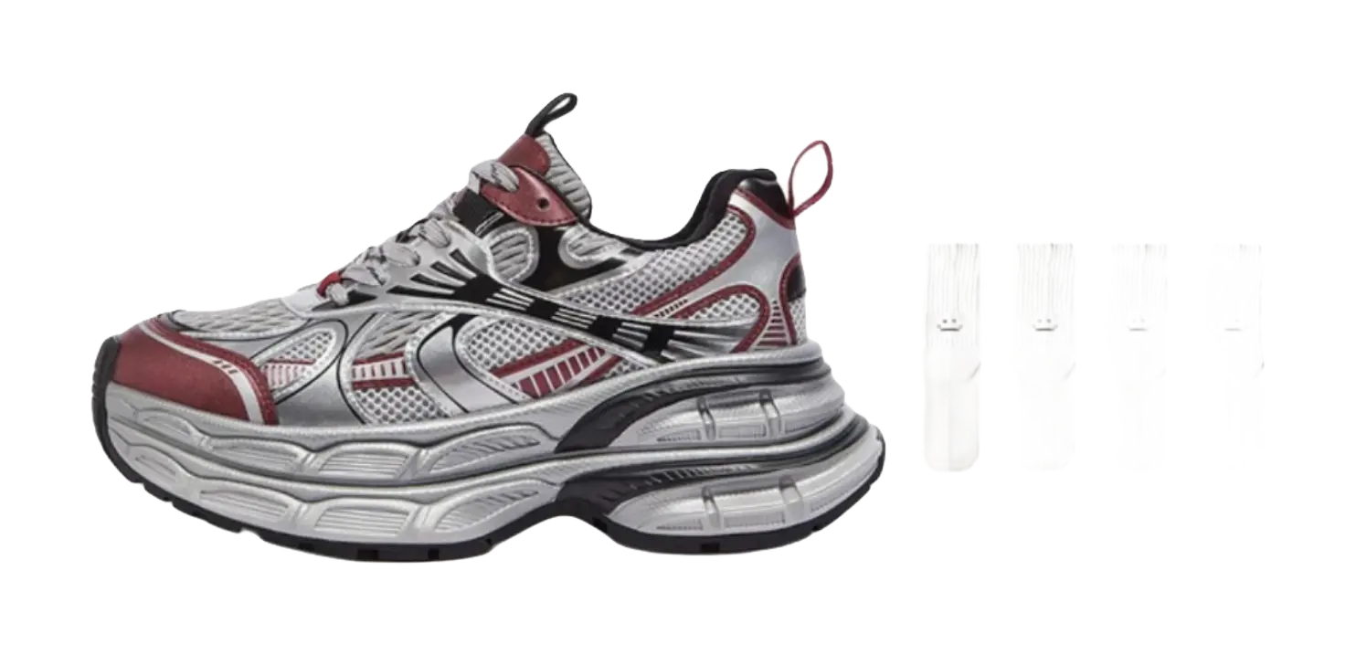 CAMEL Silver Moon Cushioning Slip Resistant Abrasion Resistant Low top Chunky Sneakers Womens  vjsneaker.com