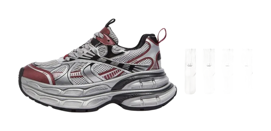 CAMEL Silver Moon Cushioning Slip Resistant Abrasion Resistant Low top Chunky Sneakers Womens  vjsneaker.com