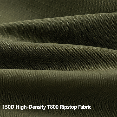 Ripstop fabric swatch for tactical field pants, dark green