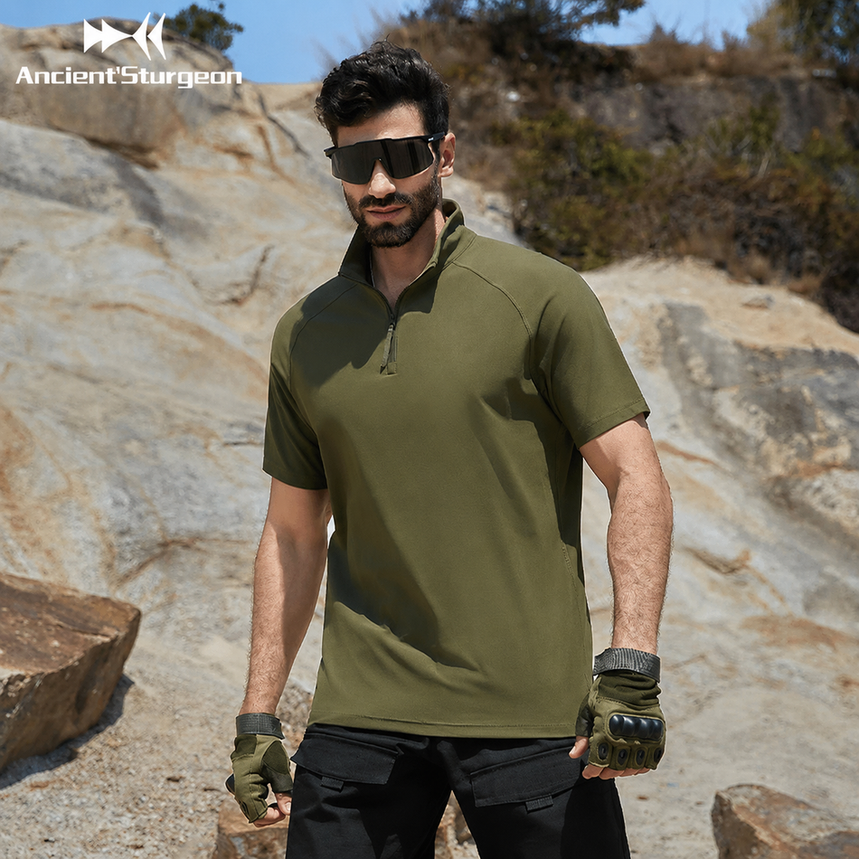 AncientSturgeon Tactical Stand-Collar Training Top "Military Green" AS0225012 - Training Top Unisex Military Green
