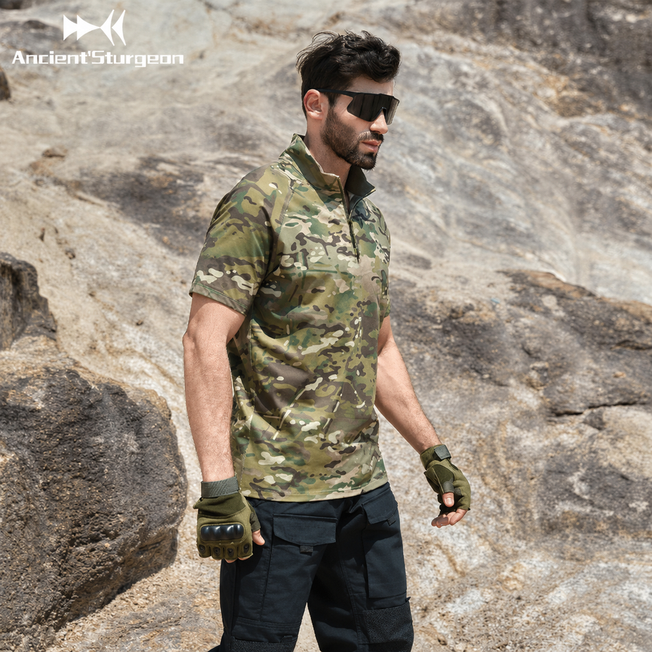 AncientSturgeon Tactical Stand-Collar Training Top "Camouflage" AS0225011 - Training Top Unisex Camouflage