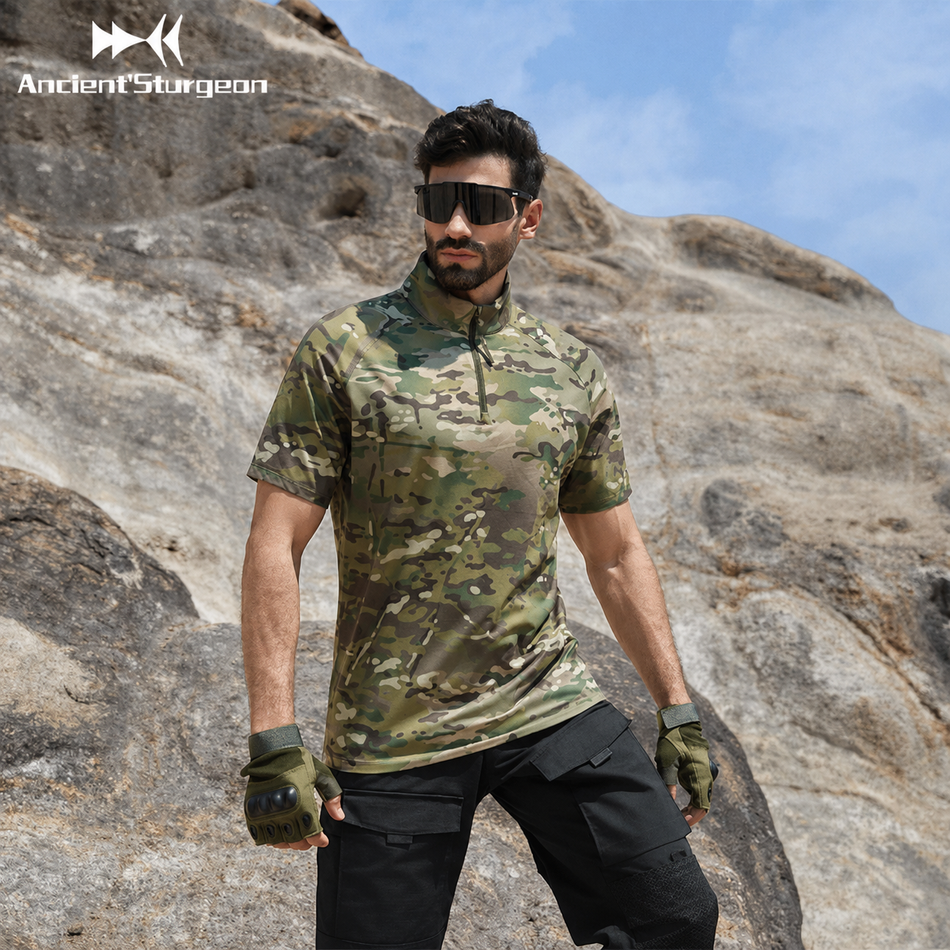 AncientSturgeon Tactical Stand-Collar Training Top "Camouflage" AS0225011 - Training Top Unisex Camouflage