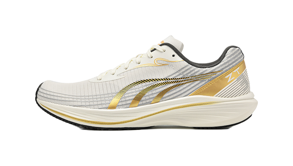 DO-WIN Anti-Slip And Wear-Resistant Breathable Low-Top Foot Arch Carbon Plate Marathon Running Shoes Unisex Ecru Gold 