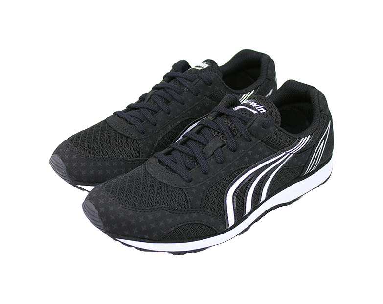 DO WIN Cushioned Slip Resistant Abrasion Resistant Breathable Low Top Running Shoes Unisex Black 