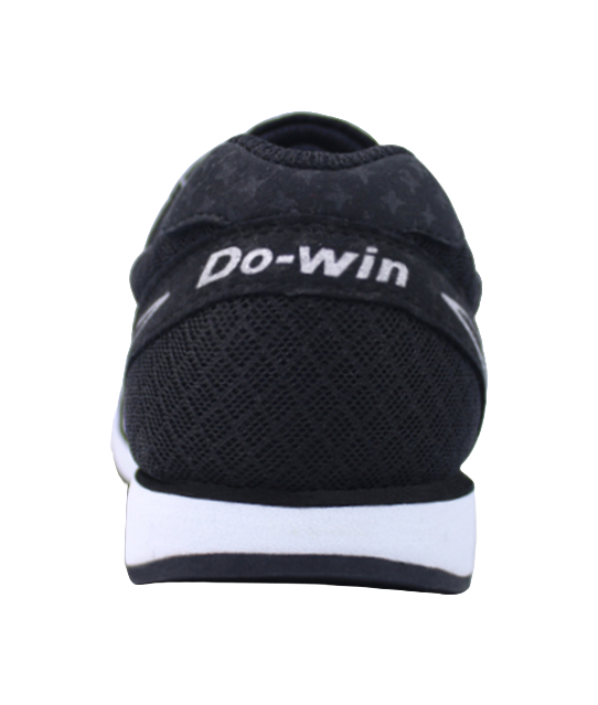 DO WIN Cushioned Slip Resistant Abrasion Resistant Breathable Low Top Running Shoes Unisex Black 