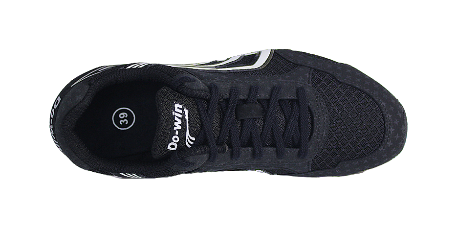 DO WIN Cushioned Slip Resistant Abrasion Resistant Breathable Low Top Running Shoes Unisex Black 