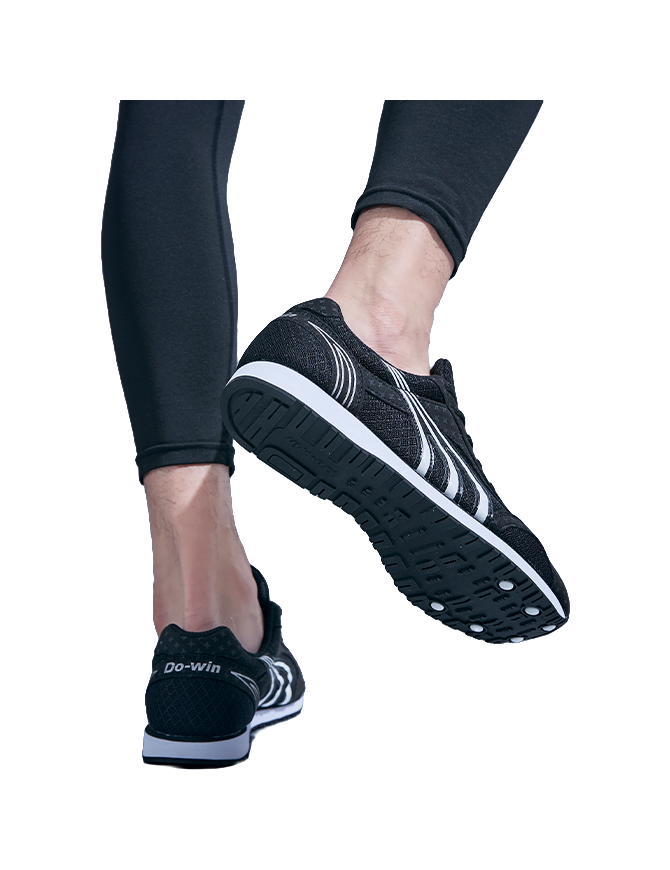 DO WIN Cushioned Slip Resistant Abrasion Resistant Breathable Low Top Running Shoes Unisex Black 