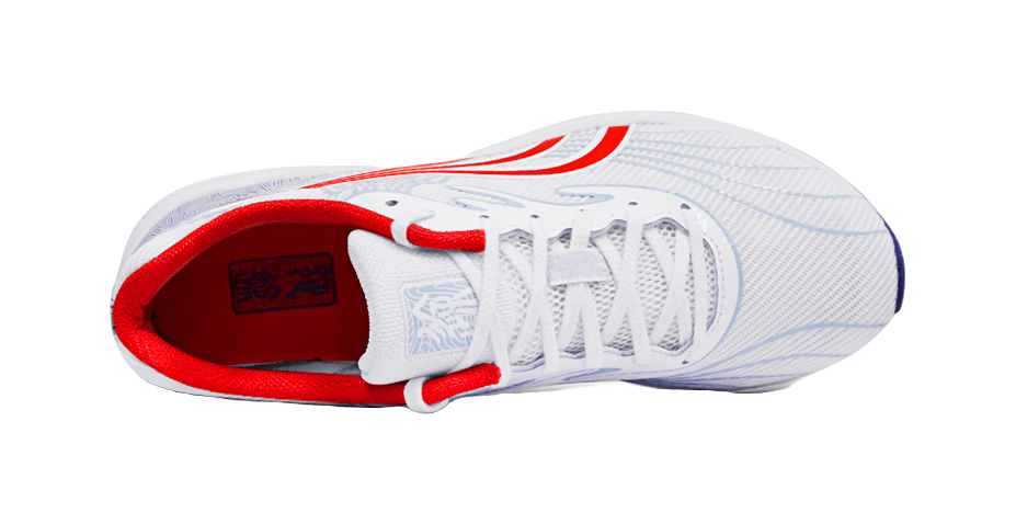 DO-WIN Journey To The Second Generation Durable Breathable Low-Top Running Shoes Unisex White Red 