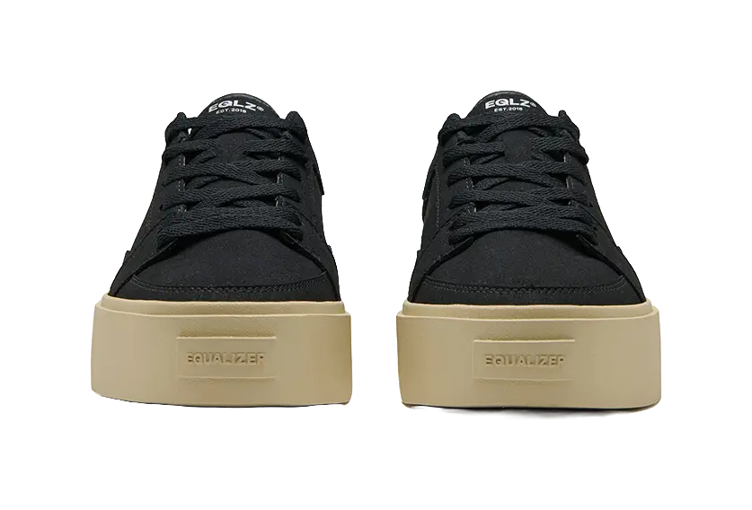 EQLZ EQUALIZER Fault 25 Anti Slip Wear Resistant Low Top Skateboard Shoes Unisex Ghost Black 