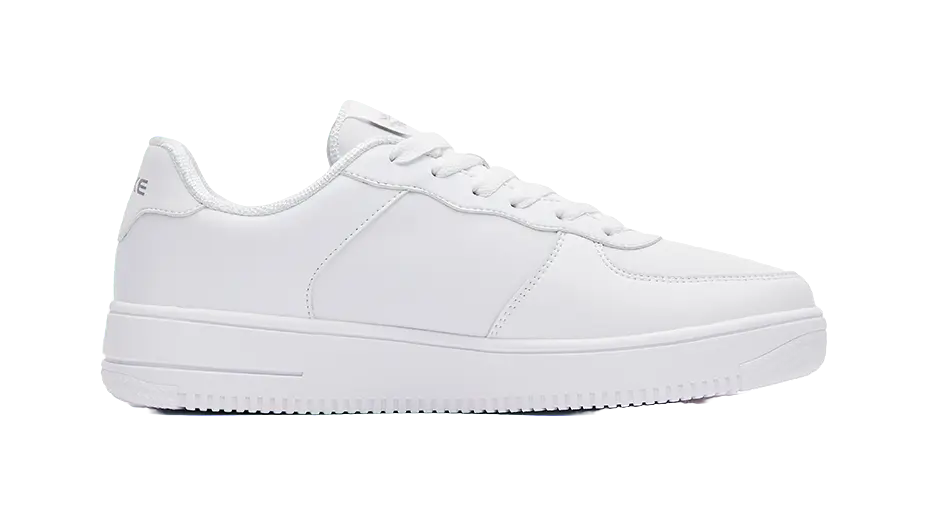 Erke Air Force One Abrasion Resistant Breathable Low top Skateboard Shoes Mens White Silver  vjsneaker.com