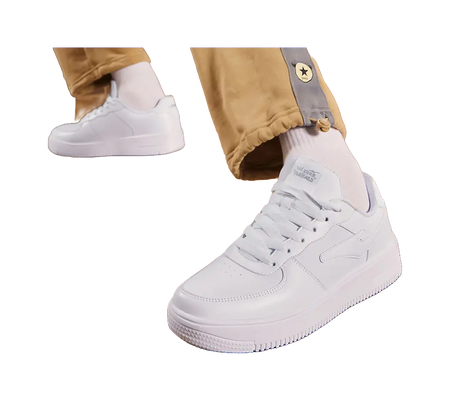 Erke Air Force One Abrasion Resistant Breathable Low top Skateboard Shoes Mens White Silver  vjsneaker.com
