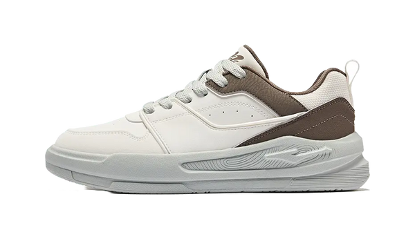 Erke Anti-Slip And Wear-Resistant Breathable Low-Top Skateboard Shoes Men's Microcrystal White Brown Stone 