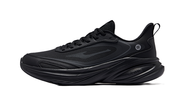 Erke Cushioning, Slip Resistant, Lightweight Low top Training City Commute Running Shoes Men's Jet Black 