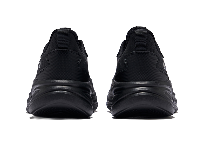 Erke Cushioning, Slip Resistant, Lightweight Low top Training City Commute Running Shoes Men's Jet Black 