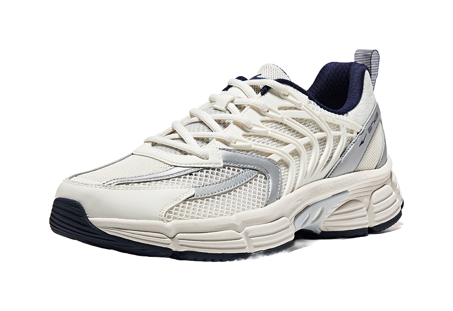 Erke Fishbone Low top Casual Shoes Men's White Blue 