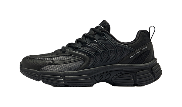 Erke Fishbone Secret Network Abrasion Resistant Breathable Low top Casual Shoes Men's Jet Black Carbon Gray 