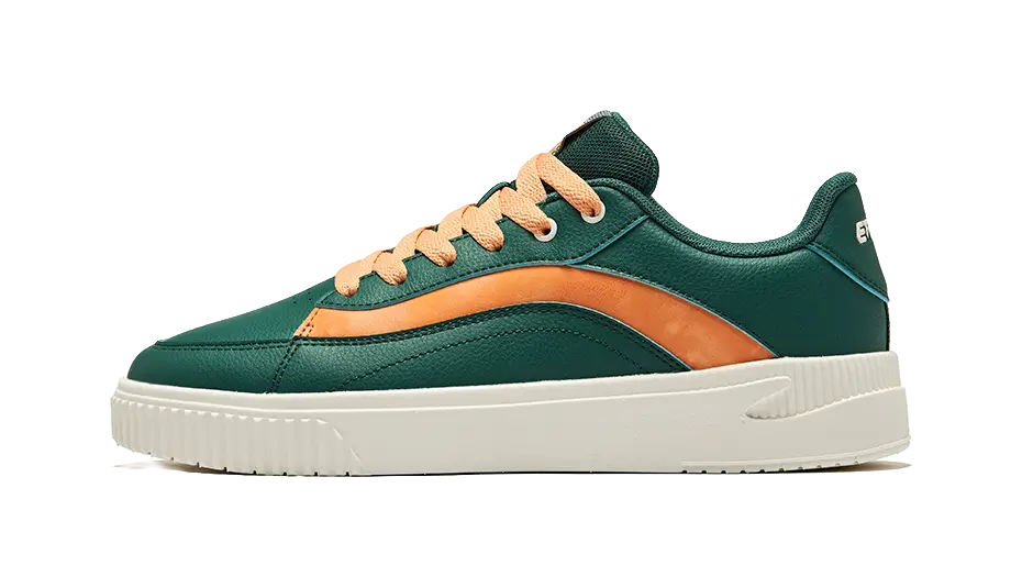 Erke Flying Phoenix Slip Resistant Abrasion Resistant Low top Skateboard Shoes Men's Mountain Green Apricot Orange 