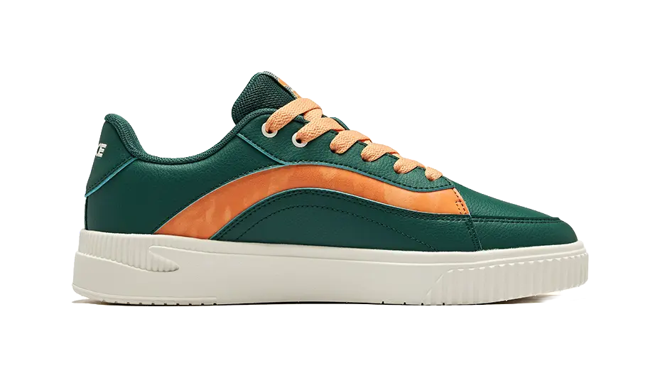 Erke Flying Phoenix Slip Resistant Abrasion Resistant Low top Skateboard Shoes Men's Mountain Green Apricot Orange 