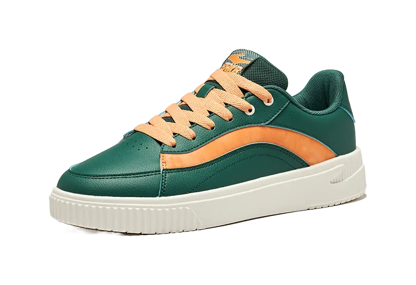 Erke Flying Phoenix Slip Resistant Abrasion Resistant Low top Skateboard Shoes Men's Mountain Green Apricot Orange 