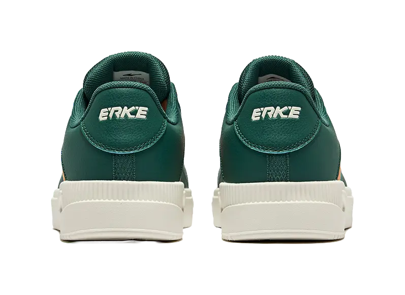 Erke Flying Phoenix Slip Resistant Abrasion Resistant Low top Skateboard Shoes Men's Mountain Green Apricot Orange 