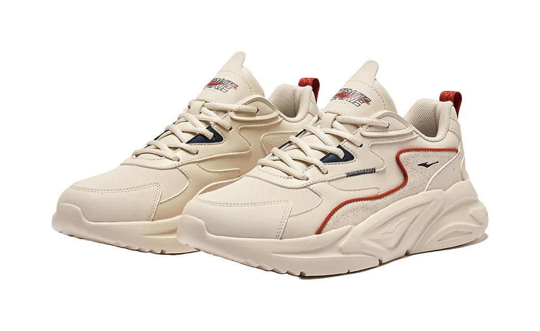 Erke Kawayuki Cushioning Abrasion Resistant Lightweight Low top Casual Shoes Men's Beige 